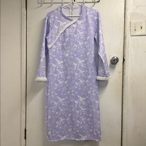 Lavender Floral Long Sleeve Dress